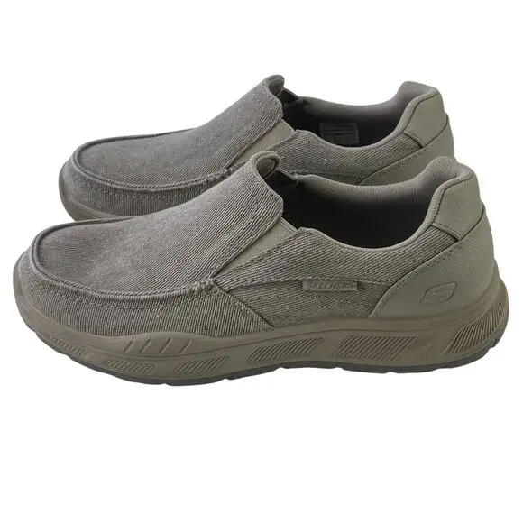 Skechers Mens Relaxed Fit Cohagen Vierra Sneaker Cooled Comfort Slip On Taupe S9 - Picture 4 of 12